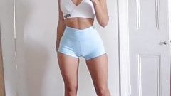 Blonde Skinny Cameltoe Leggings spandex Fitness Gym Spandex