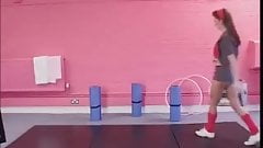 British lesbian threesome at the gym