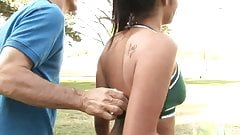 Old gym teacher fucks a hot brunette teen in her room