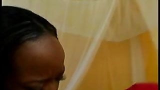 Black bossy bitch fucks stud with huge dildo in gym