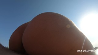 Outdoor Cowgirl Sex in the Middle of the River (Creampie, 4K)