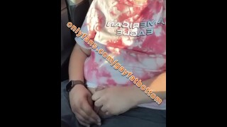 Horny chub can’t wait and jerks uncut dick in the Walmart parking lot